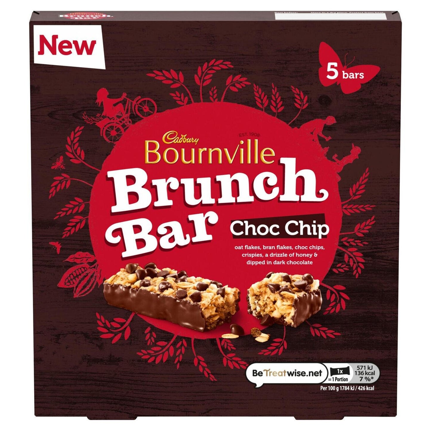 Bournville Brunch Bar Choc Chip 160G