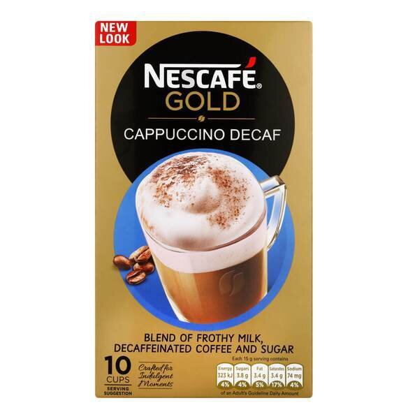 Nescafé Gold Cappuccino Decaf Instant Coffee | Rich, Creamy & Frothy | Enjoy Coffee Anytime | Imported