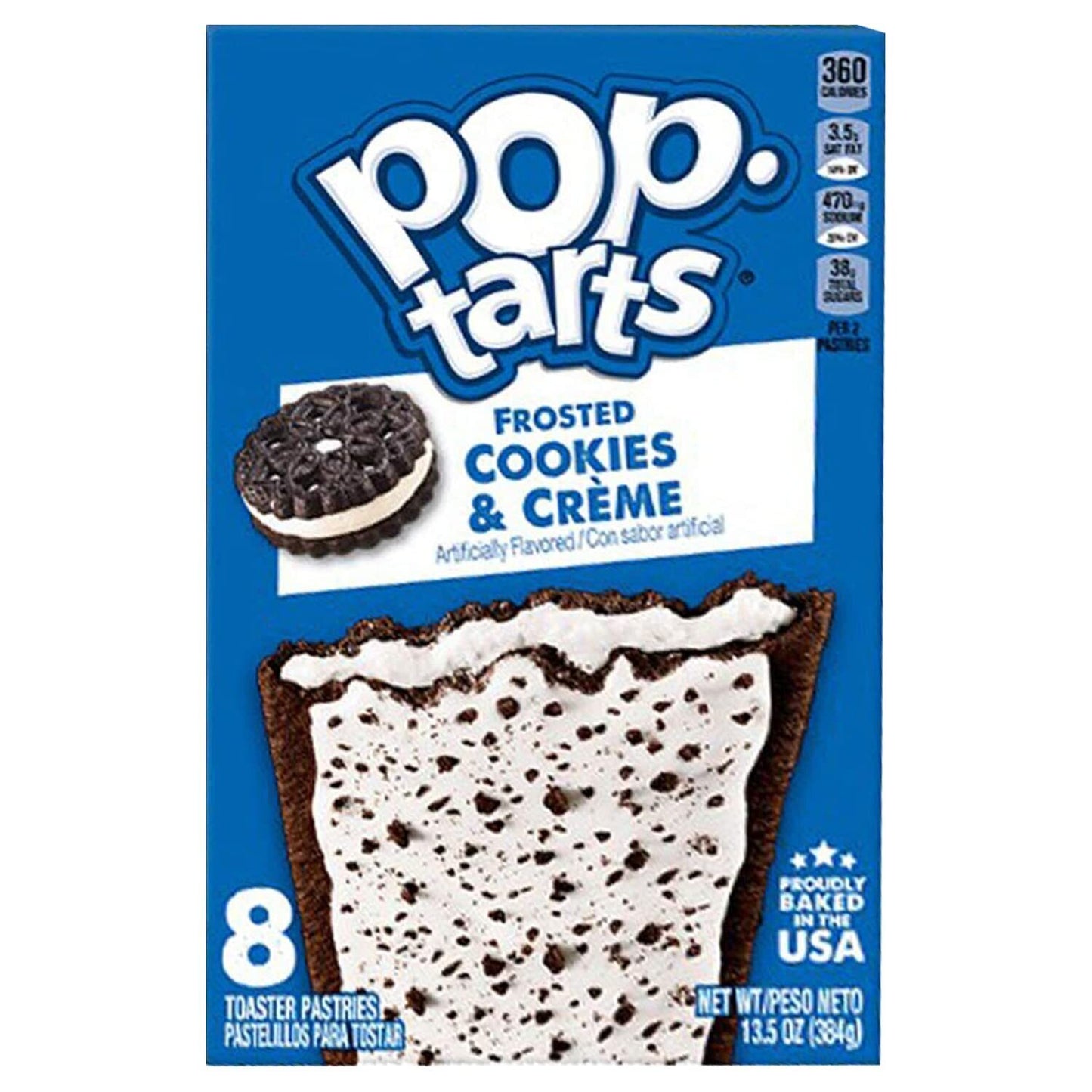 Pop-Tarts Frosted Cookies & Creme Pastries (Imported) - Delicious Breakfast Treat (384g)