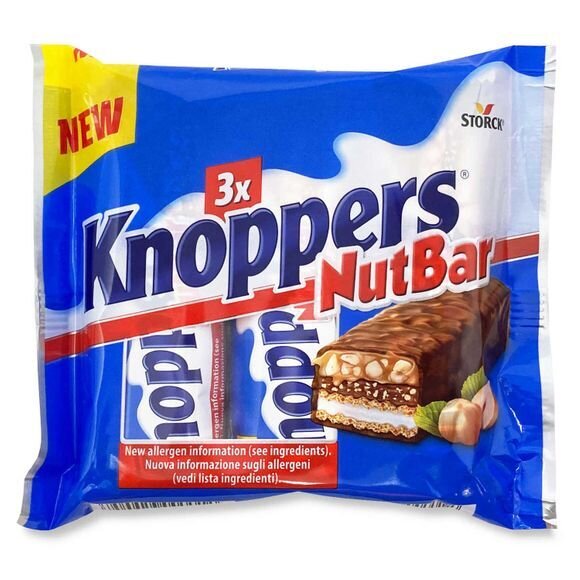 Knoppers Nutbar (3 Pcs) - Crispy Wafers, Hazelnut Cream & Caramel (120g)