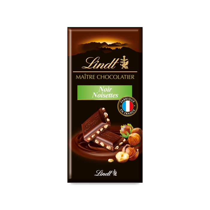 Lindt Maitre Chocolatier Noir Noisettes 110G