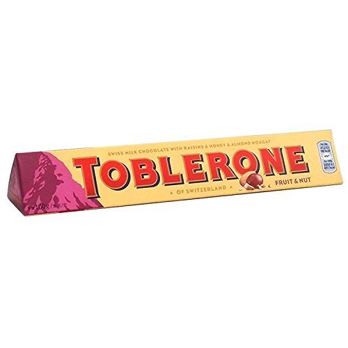 Toblerone Fruit & Nut Milk Chocolate (100g) - Imported Swiss Chocolate