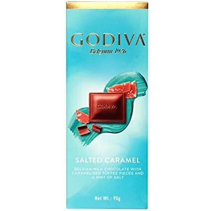 Godiva Belgium 90G Bar Salted Caramel Chocolate, Imported.