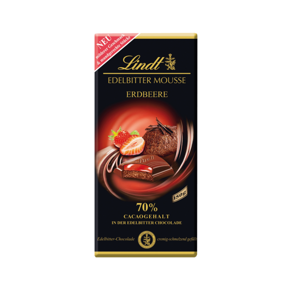 Lindt Edelbitter Mousse Erdbeere 150G