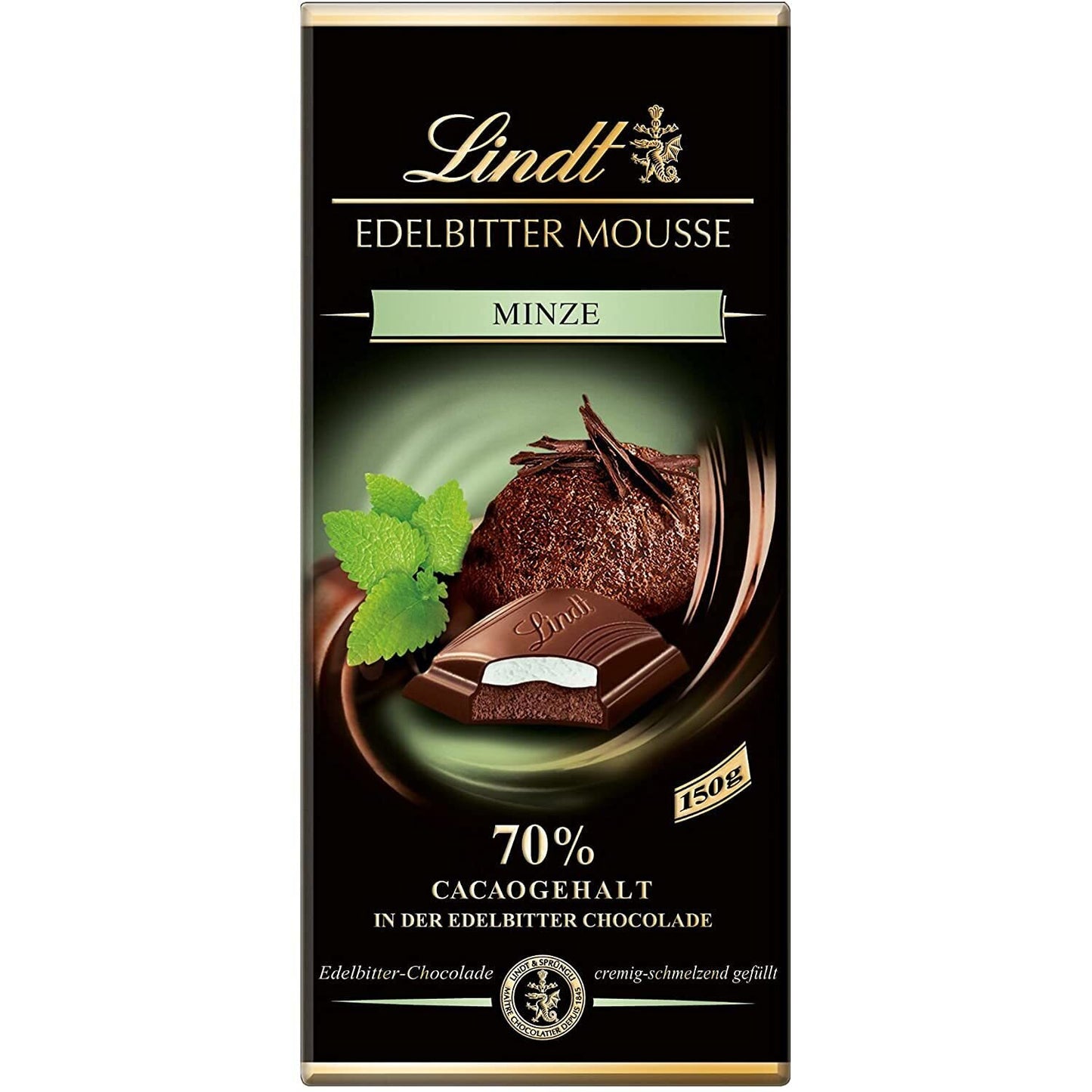 Lindt Edelbitter Mousse Minze - 150 G