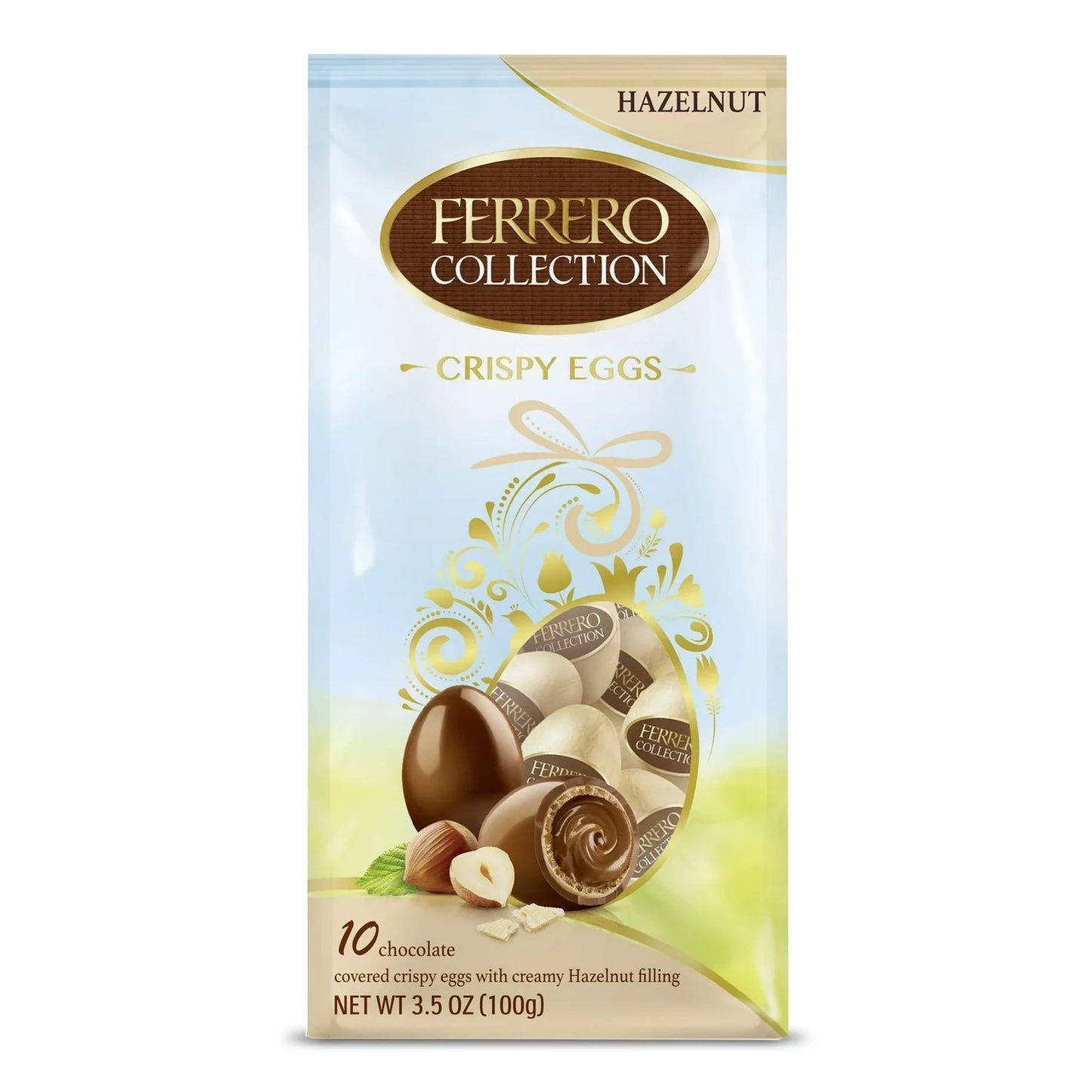 Ferrero Collection Mini Eggs Easter Special Chocolate with Hazelnut In Crispy and Crunchy Wafer Covered in Milk Chocolate 100g | Imported
