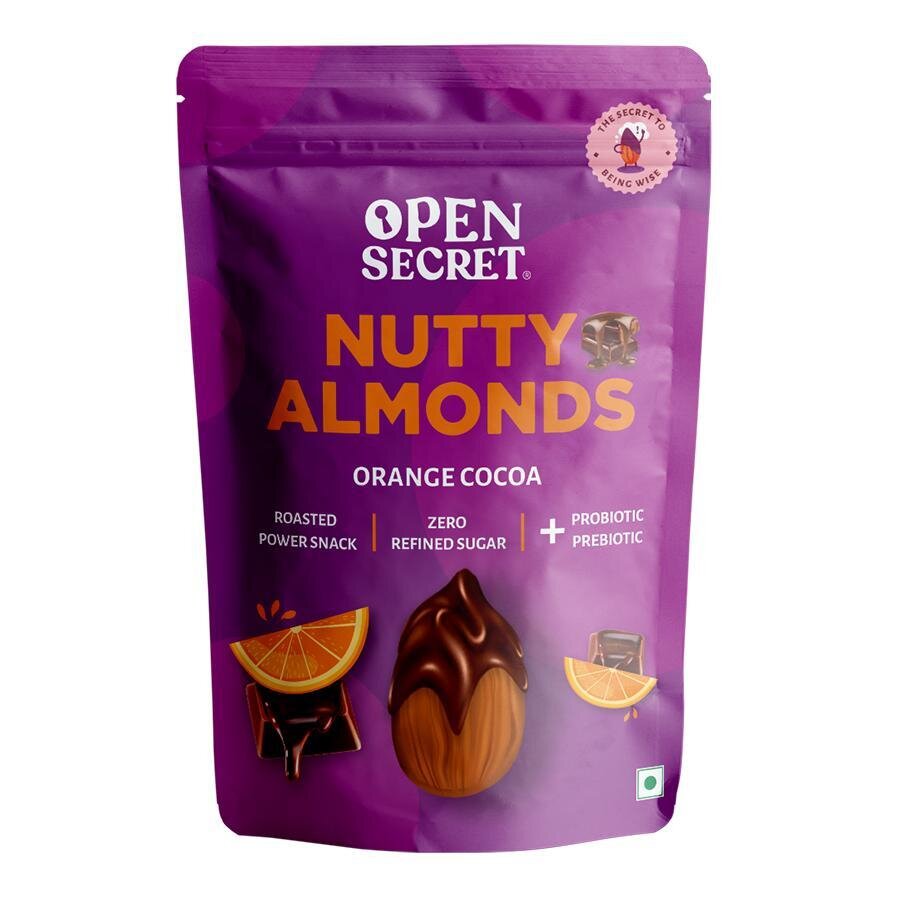 OPEN SECRET NUTTY ALMOND ORANGE COCOA SNACKS 135G