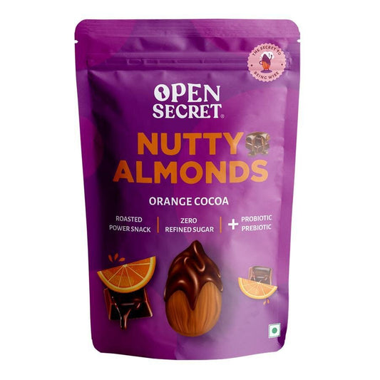 OPEN SECRET NUTTY ALMOND ORANGE COCOA SNACKS 135G