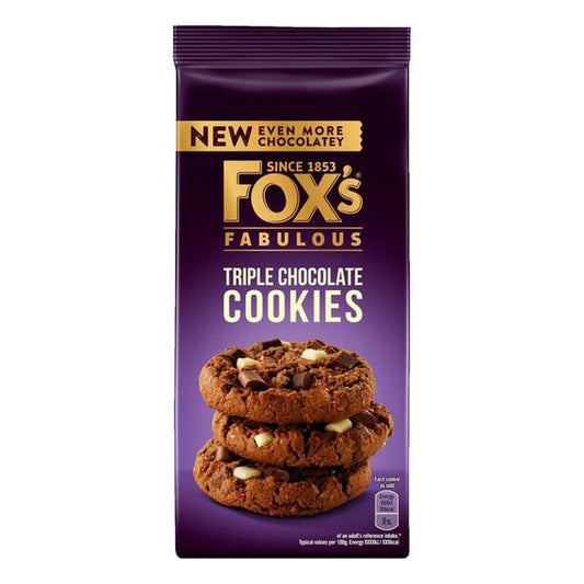 Fox's Fabulous Triple Milk Chocolate Cookies 180G | Imported From UK