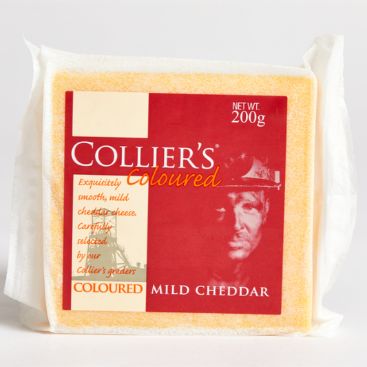 Collier's Coloured Mild Cheddar Cheese 200g    Imported from UK