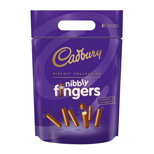 Cadbury Nibbly Fingers Biscuit Collection (8 Mini Bags) - 320g, Made in England