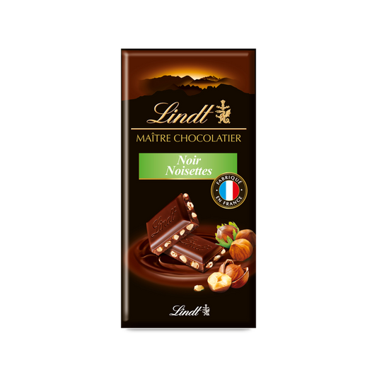 Lindt Maitre Chocolatier Noir Noisettes 110G