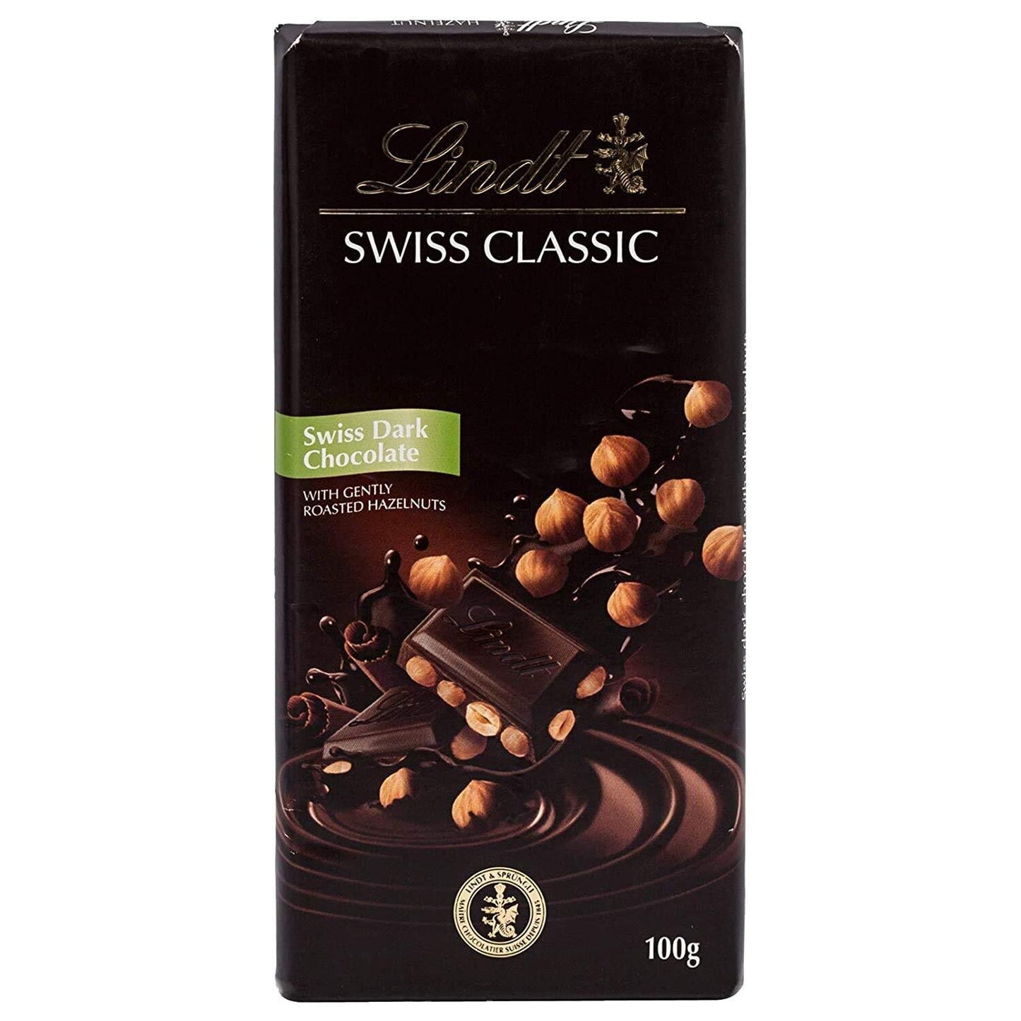 Lindt Swiss Classic Dark Chocolate Bar (100g) - Rich & Smooth Dark Chocolate | Imported