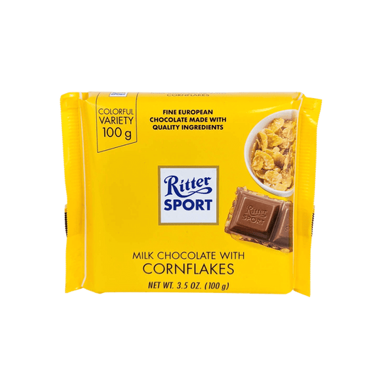 Ritter Sport Milk Chocolate with Crunchy Cornflakes (100g) - Imported from Germany