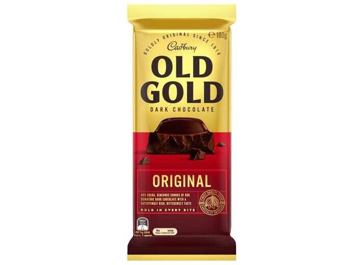 Cadbury Old Gold Original Dark Chocolate (180g) - Rich, Smooth, Australian Classic