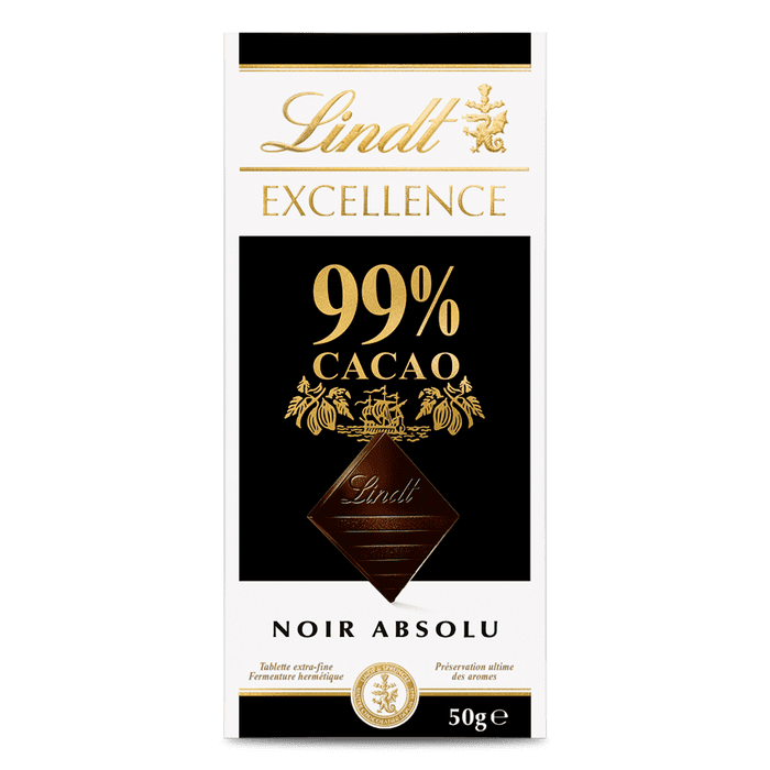 Lindt Excellence Intense Dark 99% Absolute Cocoa Chocolate Bar 50G | Imported