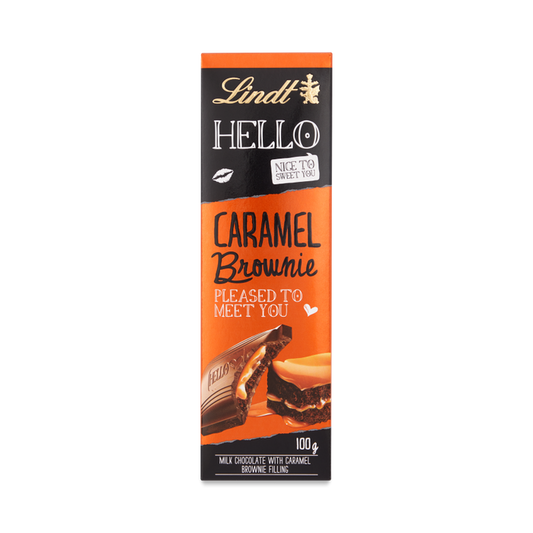 Lindt Hello Caramel Brownie Chocolate Bar (100g) - Imported from Switzerland