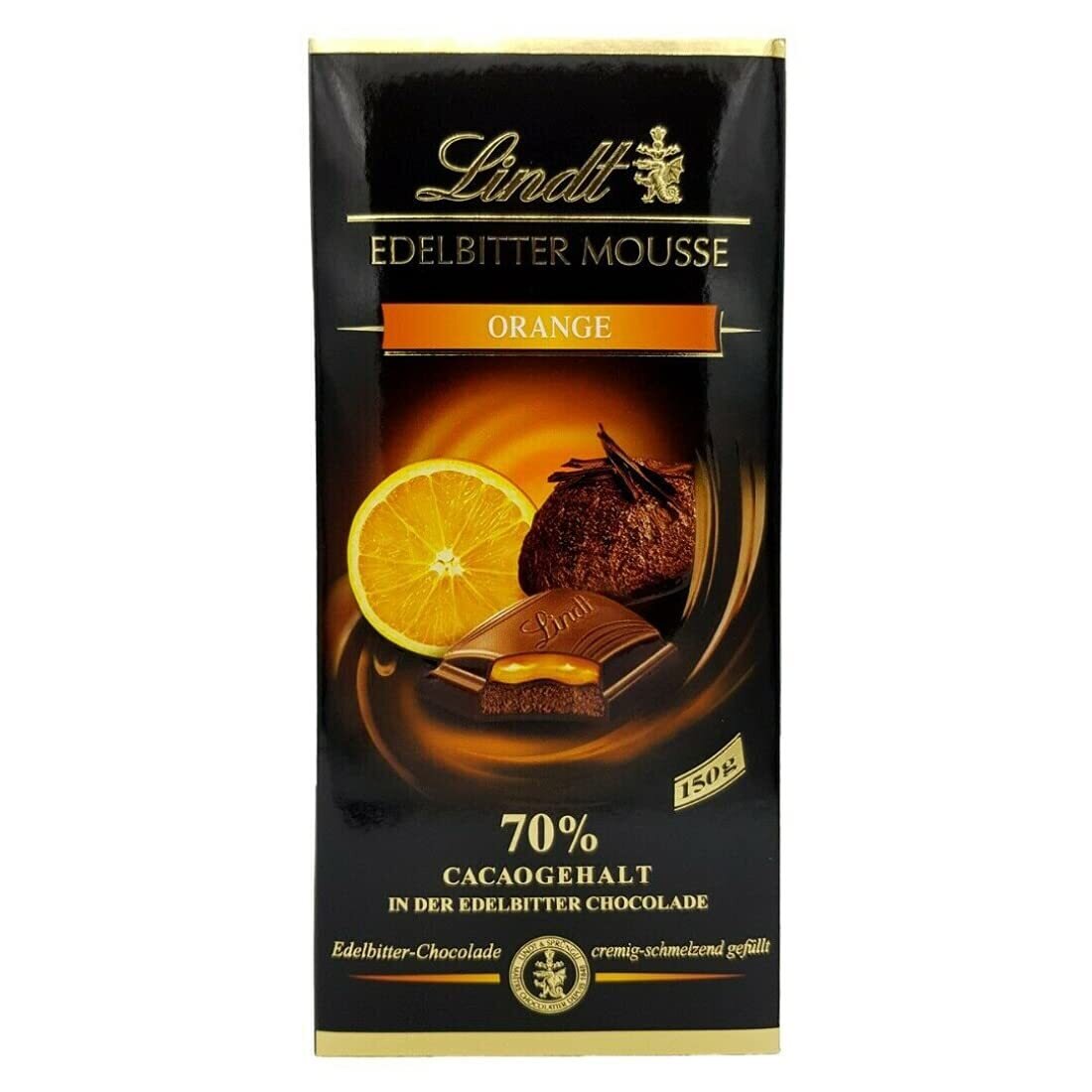 Lindt Edelbitter Mousse Orange  150 G | Melt-Proof Packing