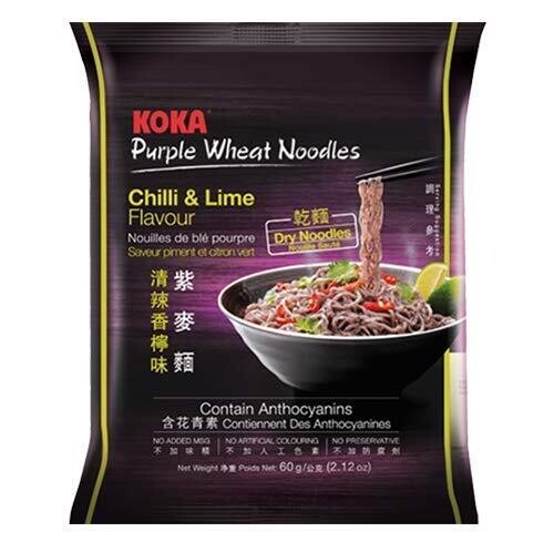 Koka Chilli & Lime Purple Wheat Noodles 60G | Vegetarian | Imported